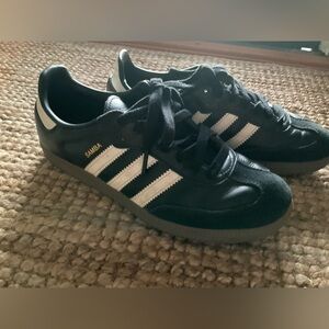 adidas Samba Leather Athletic Sneakers - Black/White